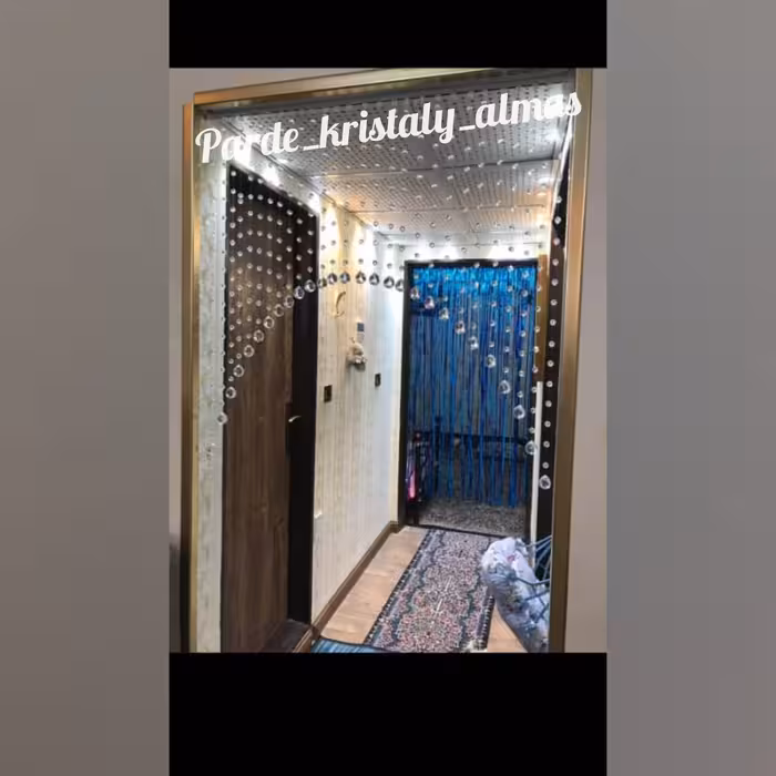 پرده کریستالی مدل نخی 