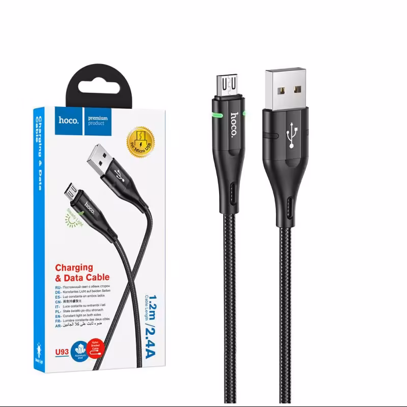 کابل شارژر MICRO هوکو مدل U93 به طول 1.2 متر