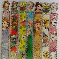 خط کش فانتزی 30 سانتی جنسMDF   دو طرفه با آموزش حروف انگلیسی و آموزش ضرب 