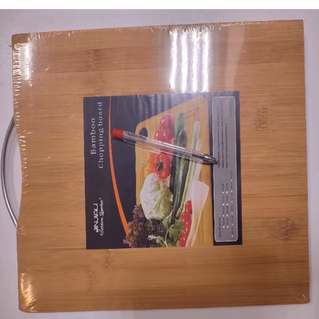 تخته گوشت بامبو خارجی زخیم دسته استیل سایز 40در30