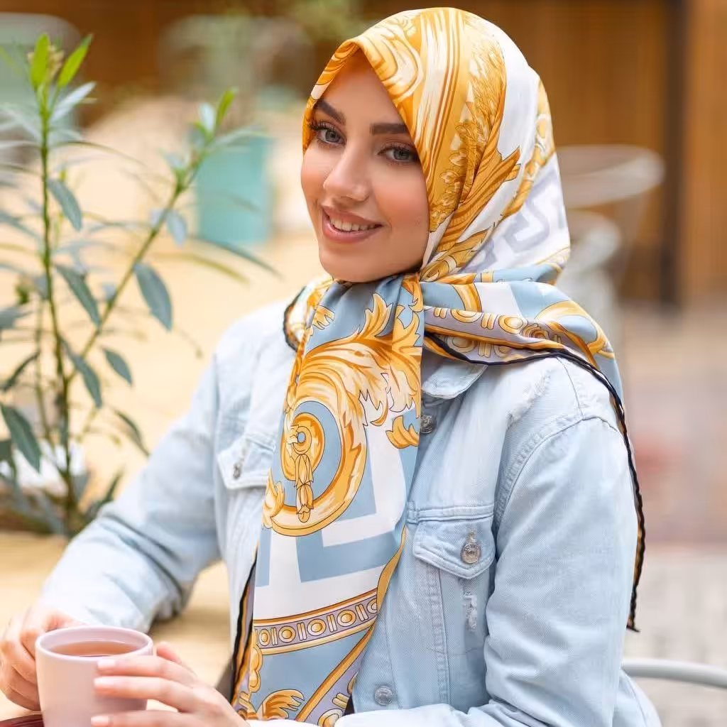 روسری ابریشم توییل دست دوز (جدید)
