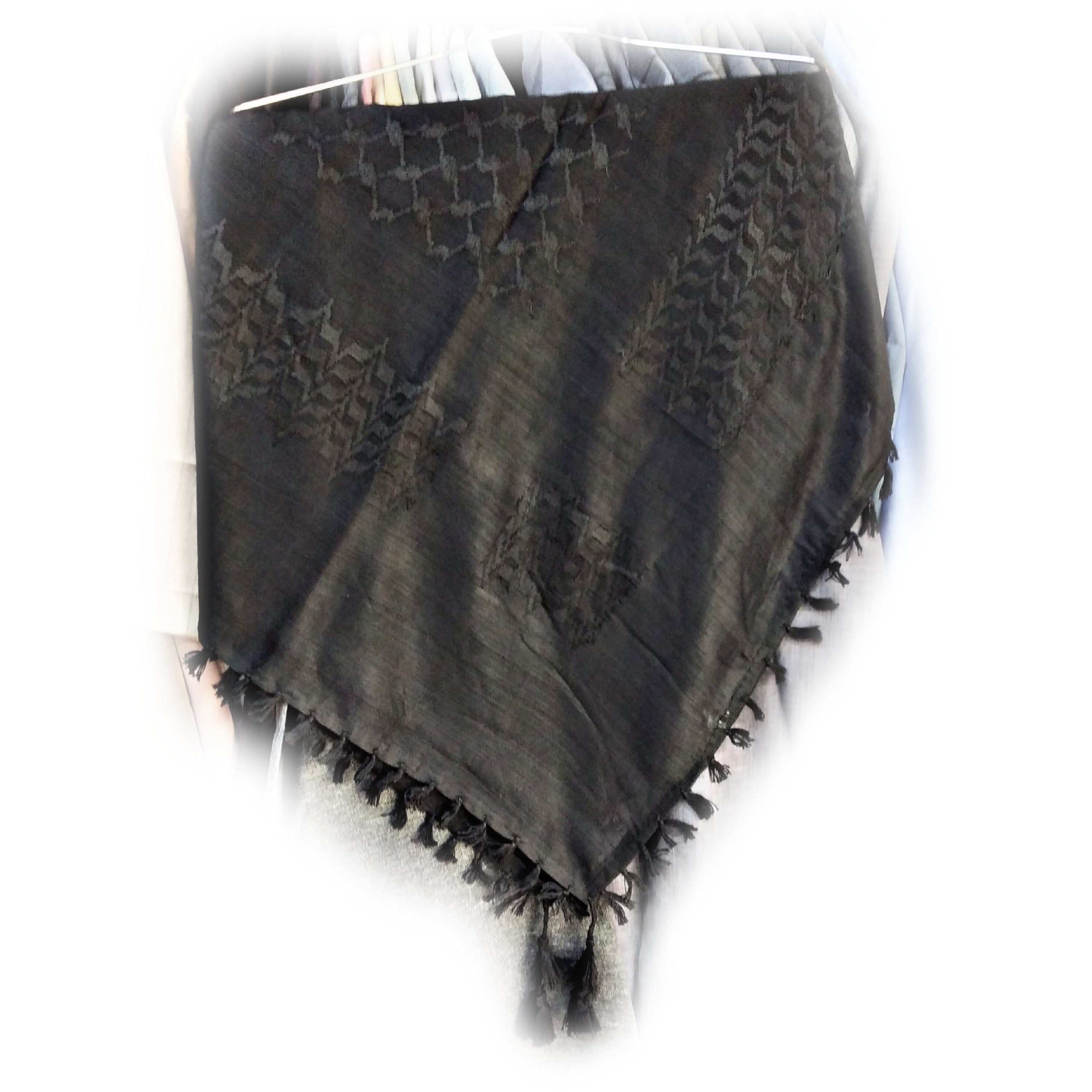 چفیه عربی تمام مشکی (نخی)