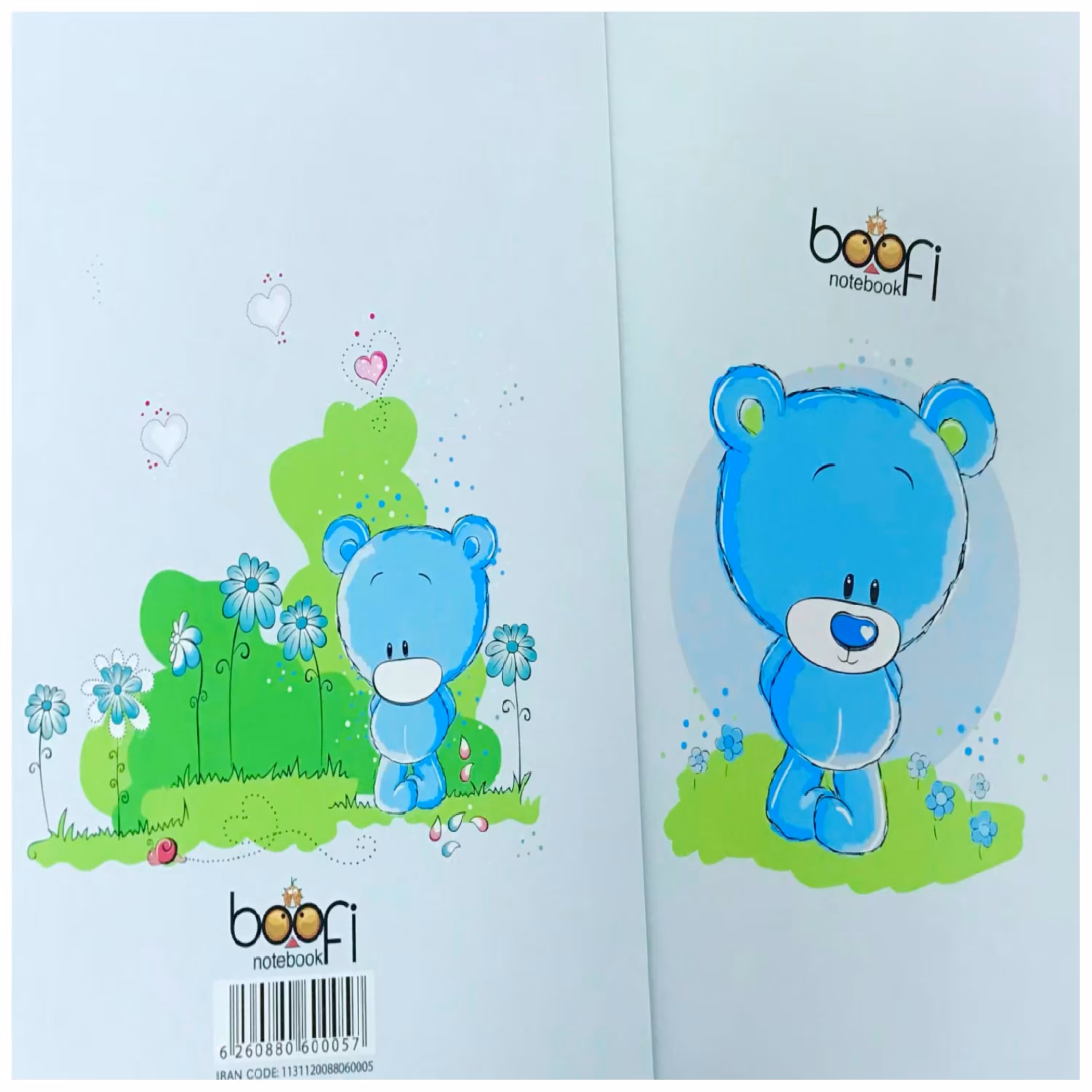 دفتر مشق 50 برگ طرح بوفی آبی کمرنگ با کاغذ با کیفیت و خط کشی منظم