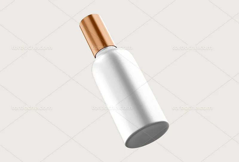 موکاپ لایه باز بطری آرایشی PSD | گرافیک با طعم تربچه
