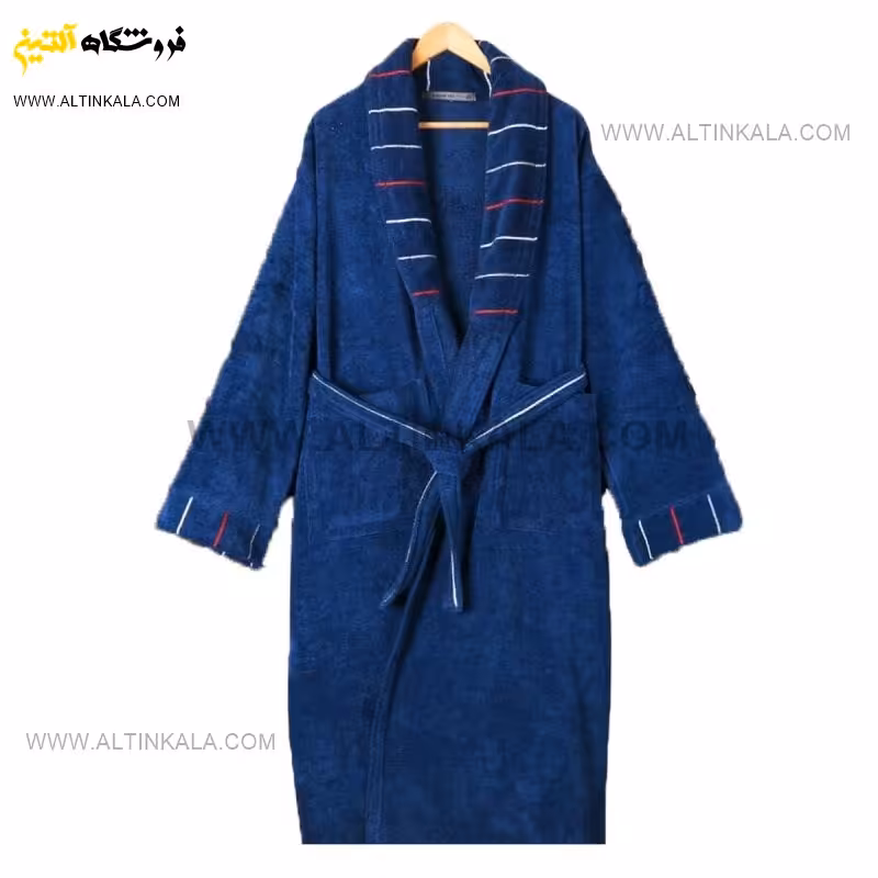 حوله پالتویی برق لامع طرح آلفا سرمه ای سایز 115