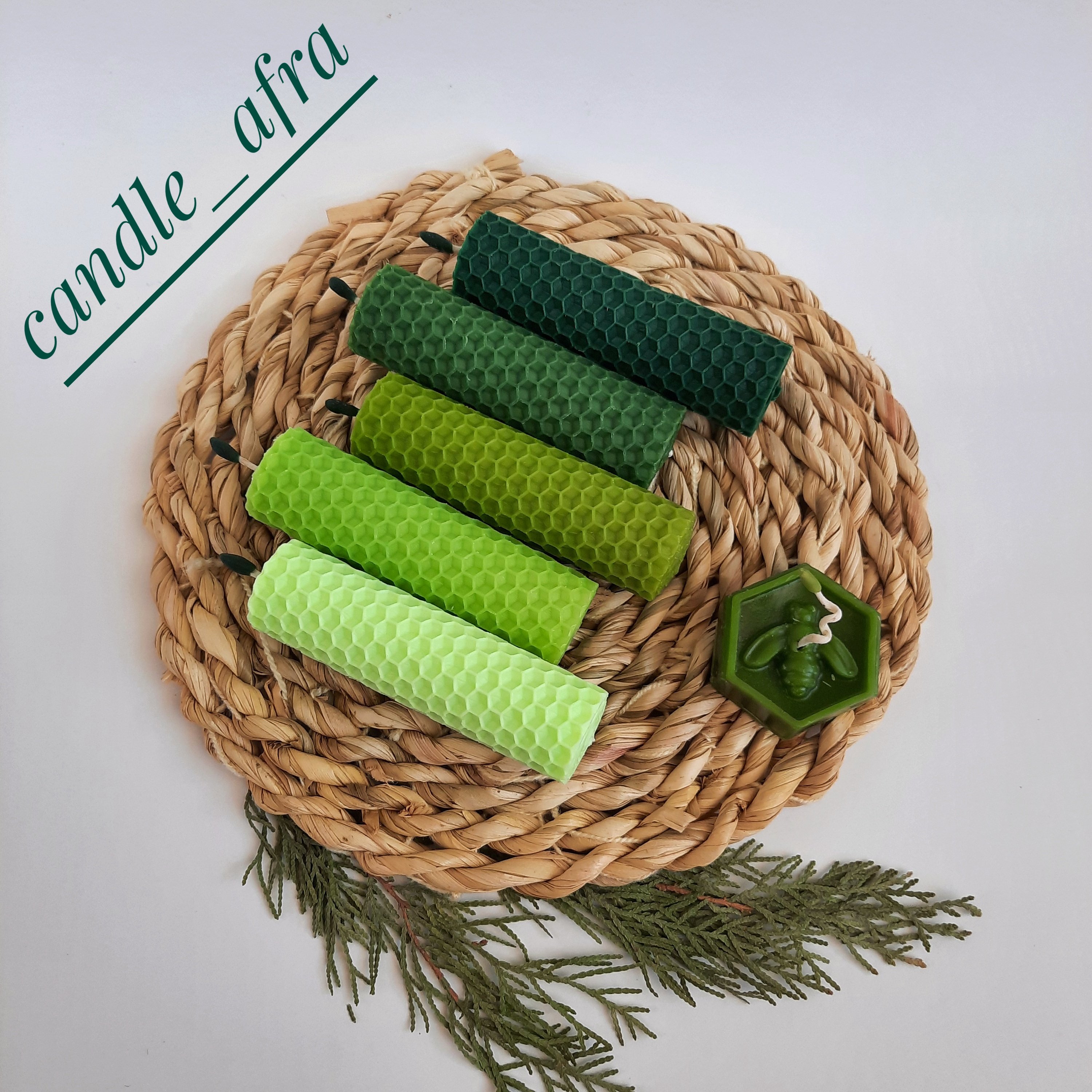 پک پنج تایی شمع موم عسلی یا بیزوکس