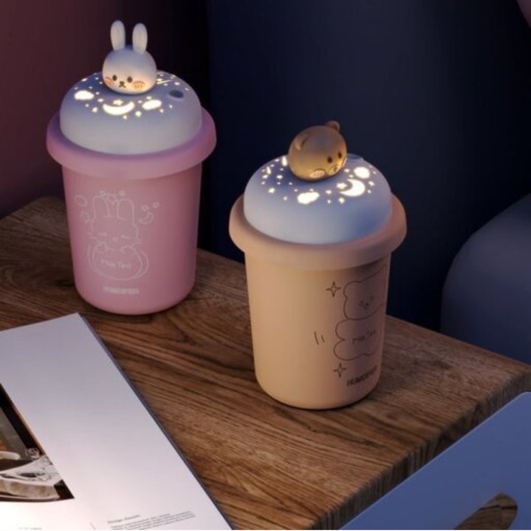 دستگاه بخور سرد فانتزی طرح خرگوش چراغ دار حجم 300 میلی لیتر