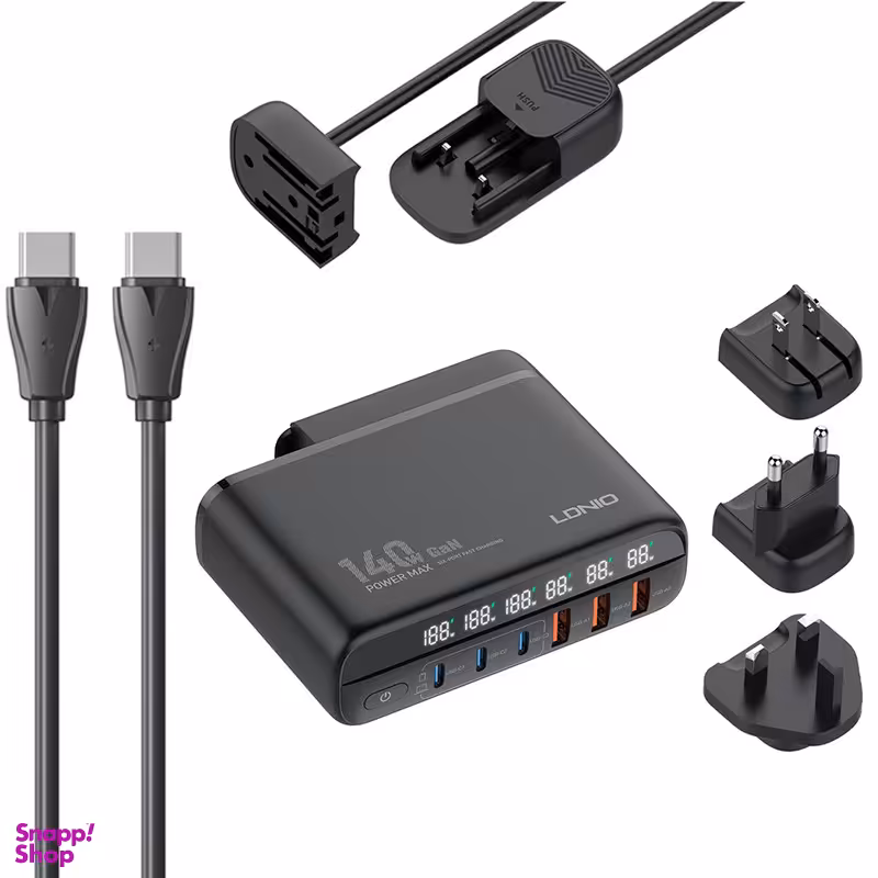 شارژر رومیزی 140 وات الدینیو مدل GaN A6140C