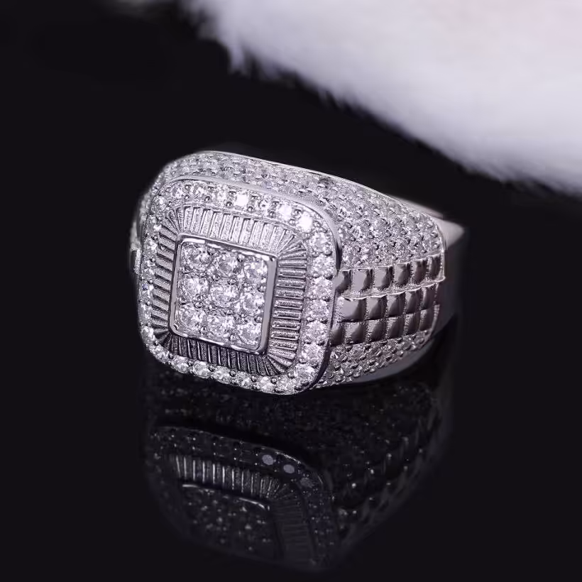 انگشتر  نقره مردانه عیار 925 طرح جواهر  بدون ریزش نگین وزن 14.81 ارائه فاکتور معتبر 