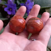 گوی عقیق جاسپر  طبیعی دوعدد (برند آمترین مون) 