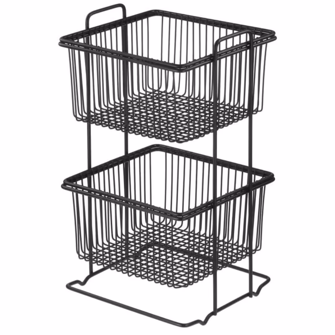 سبد سیب زمینی و پیاز دوطبقه مشکی 