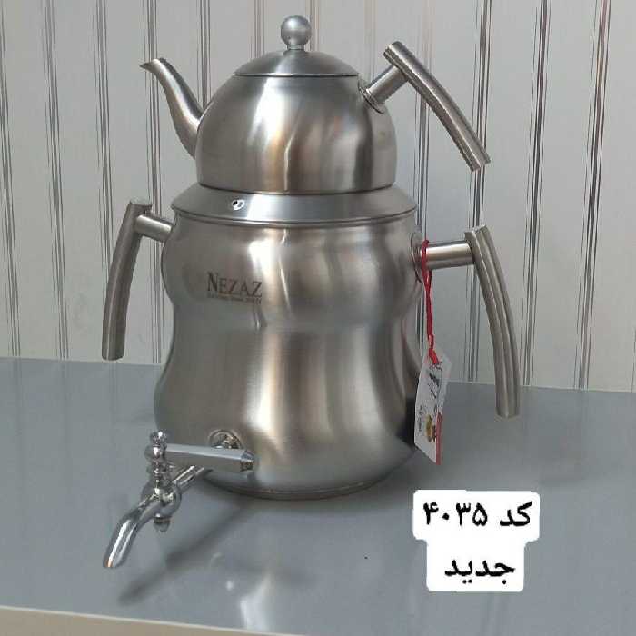 کتری و قوری نزاز 4035شبنم تمام استیل
