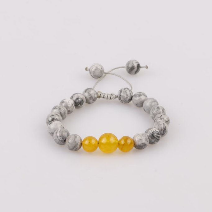 دستبند پیکاسو جاسپر و عقیق زرد شرف الشمس 