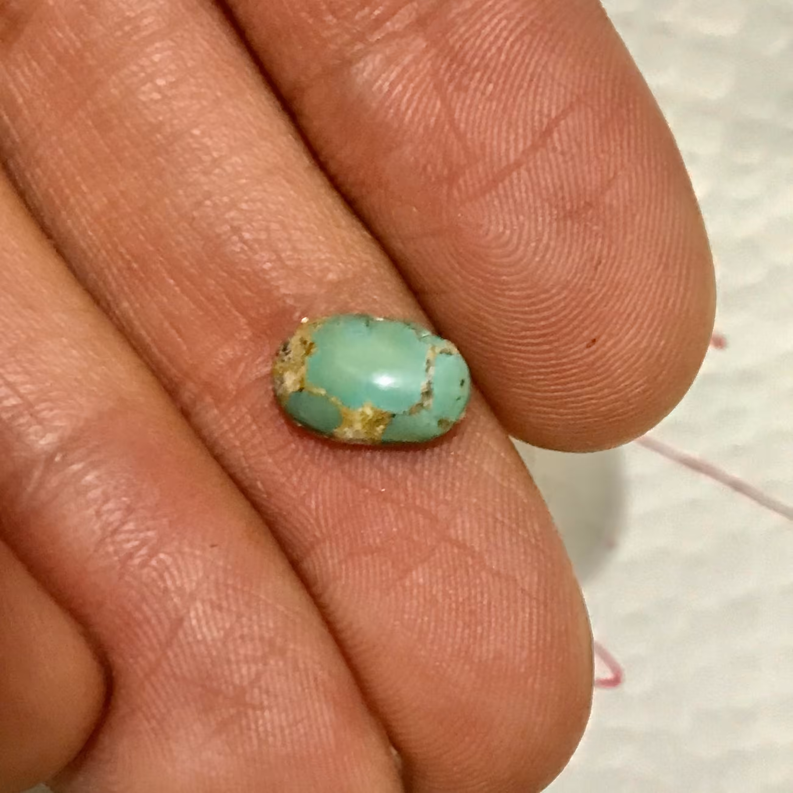 نگین فیروزه نیشابوری سبز طبیعی 