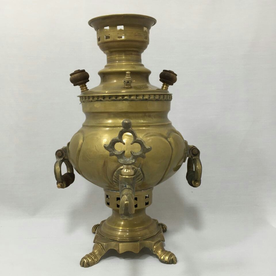 سماور برنجی ذغالی با وزن بالا ،رنگ آنتیک