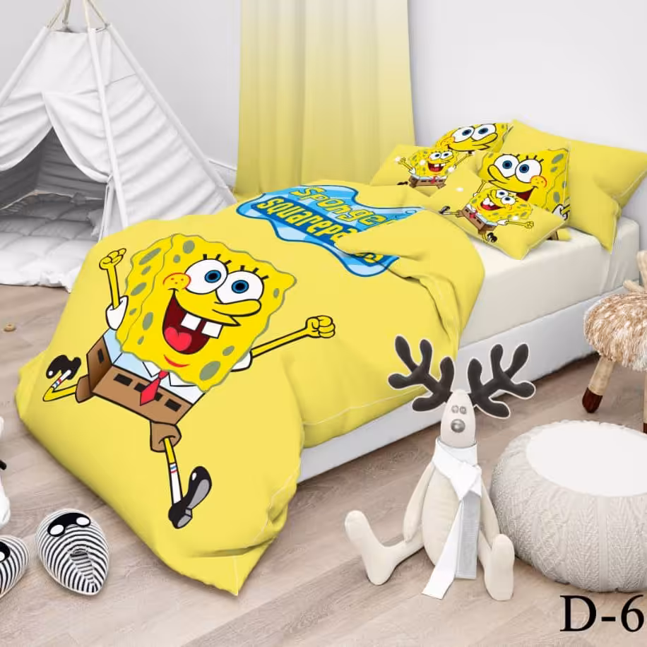 سرویس روتختی یک نفره 4تیکه طرحهای باب اسفنجی ارسال رایگان 
