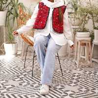 ست دو تیکه مانتو داکرون و ژیله تافته ست مانتو و جلیقه ست جلیقه و شومیز تافته پرفروش ست خاص و لاکچری جلیقه سنتی و شومیز 