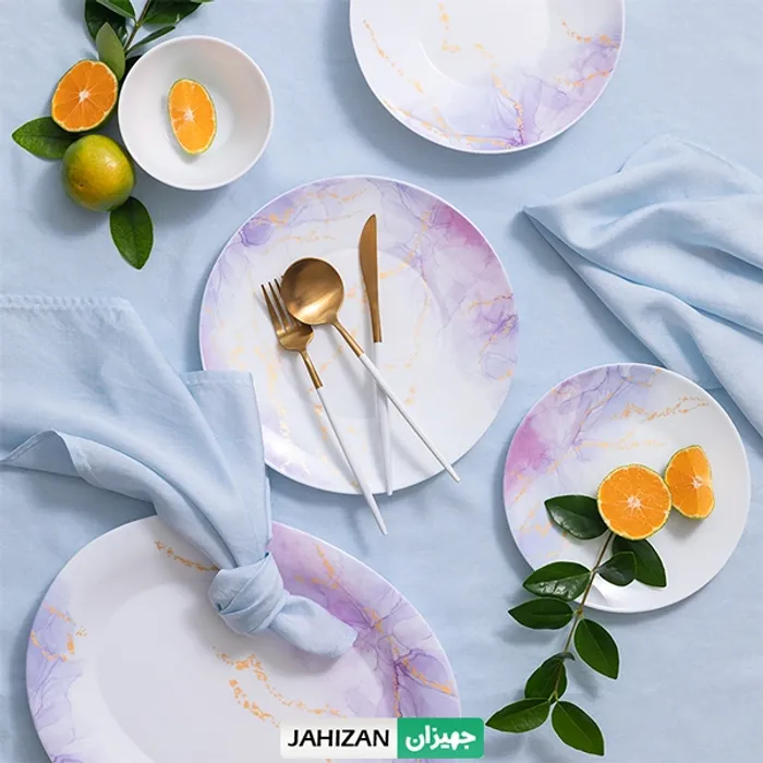 سرویس غذاخوری 28پارچه پارس اپال مدل اسکای صورتی کد933