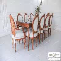 میز ناهار خوری چوبی کلاسیک کاجی کد 19