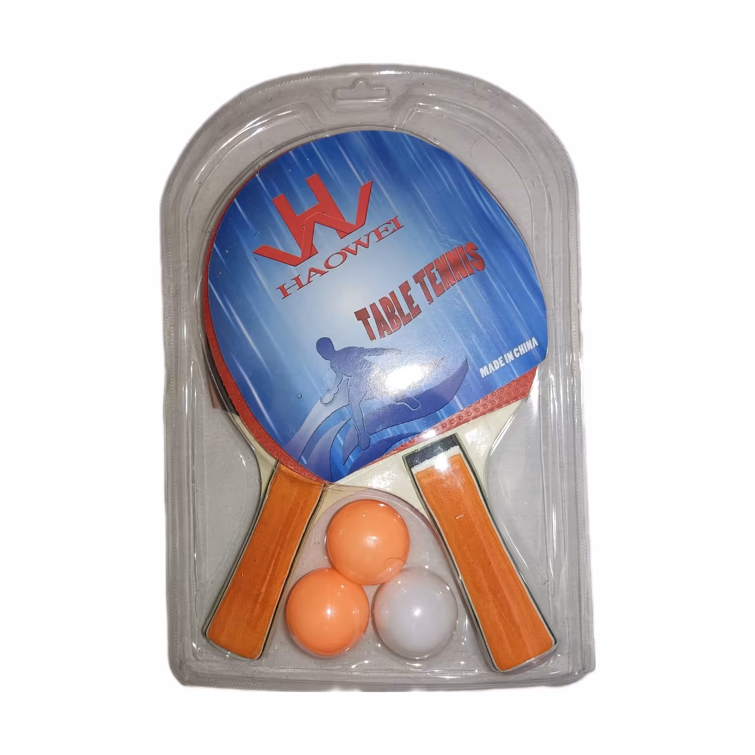 راکت پینگ پنگ معمولی بسته دوعددی به همراه سه عدد توپ کد 17