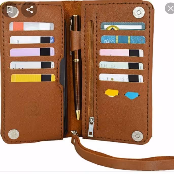 کیف پول چرم طبیعی دوخته شده با بهتربن چرم بزی در سایز مناسب برای انواع گوشی 