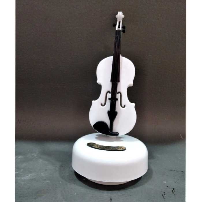 جعبه موزیکال طرح ویالون سفید