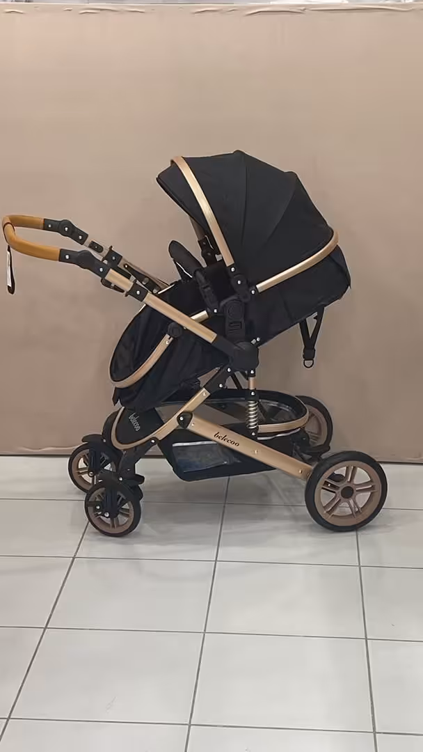 کالسکه دسته دوطرفه و سید متحرک و جاپایی قابل تنظیم بدنه مسی بلکو belecco