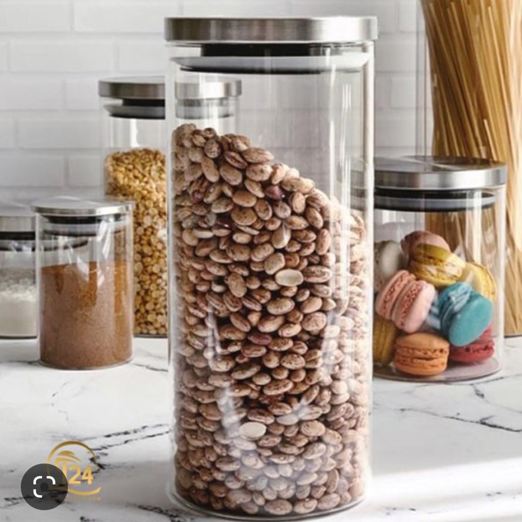 ظروف حبوبات در 4 سایز مارک یونیک درب فلزی درب کار چفت میشود