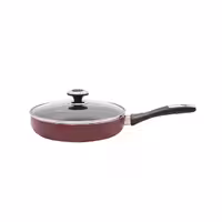 تابه سایز 20 مدل گرانیتا با درب شیشه‌ای زرشکی زرساب | خانه سام