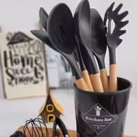 سرویس کفگیر و ملاقه سیلیکونی 12 پارچه کیچن ست