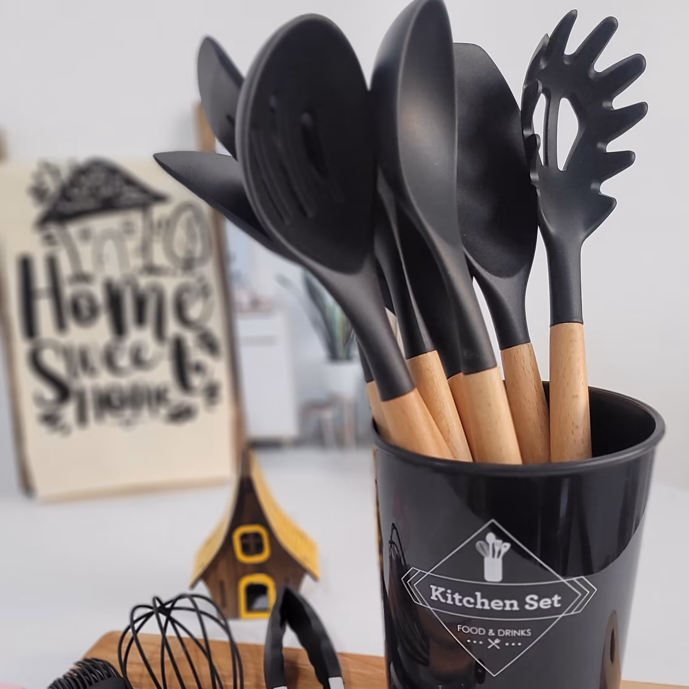 سرویس کفگیر و ملاقه سیلیکونی 12 پارچه کیچن ست