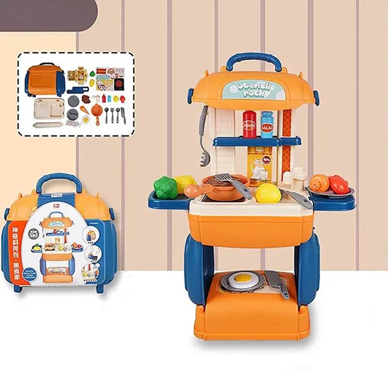 ست آشپزخانه کیفی کوچک  آبی نارنجی کد8783P