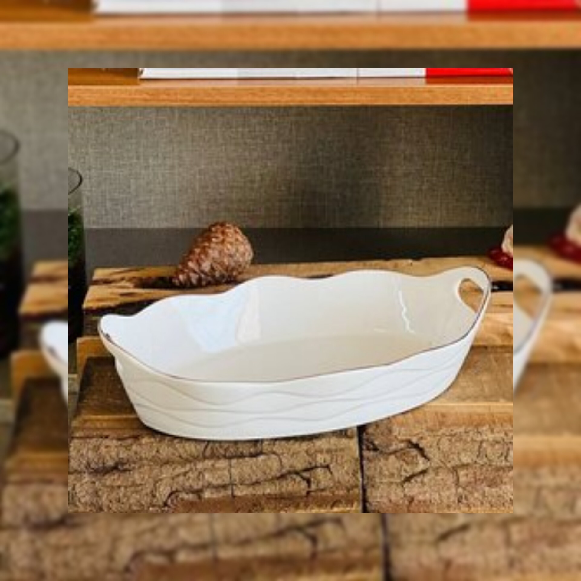 کاسه بیضی سزار بزرگ یک خط طلا 