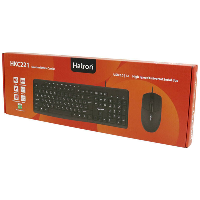 کیبورد و ماوس سیمی هترون Hatron HK221