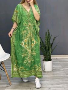 پیراهن ساحلی زنانه نخی مدل شیفته