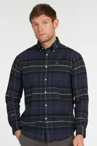 پیراهن / بلوز دکمه دار آبی مردانه NY91 NAVY MARL اورجینال Barbour