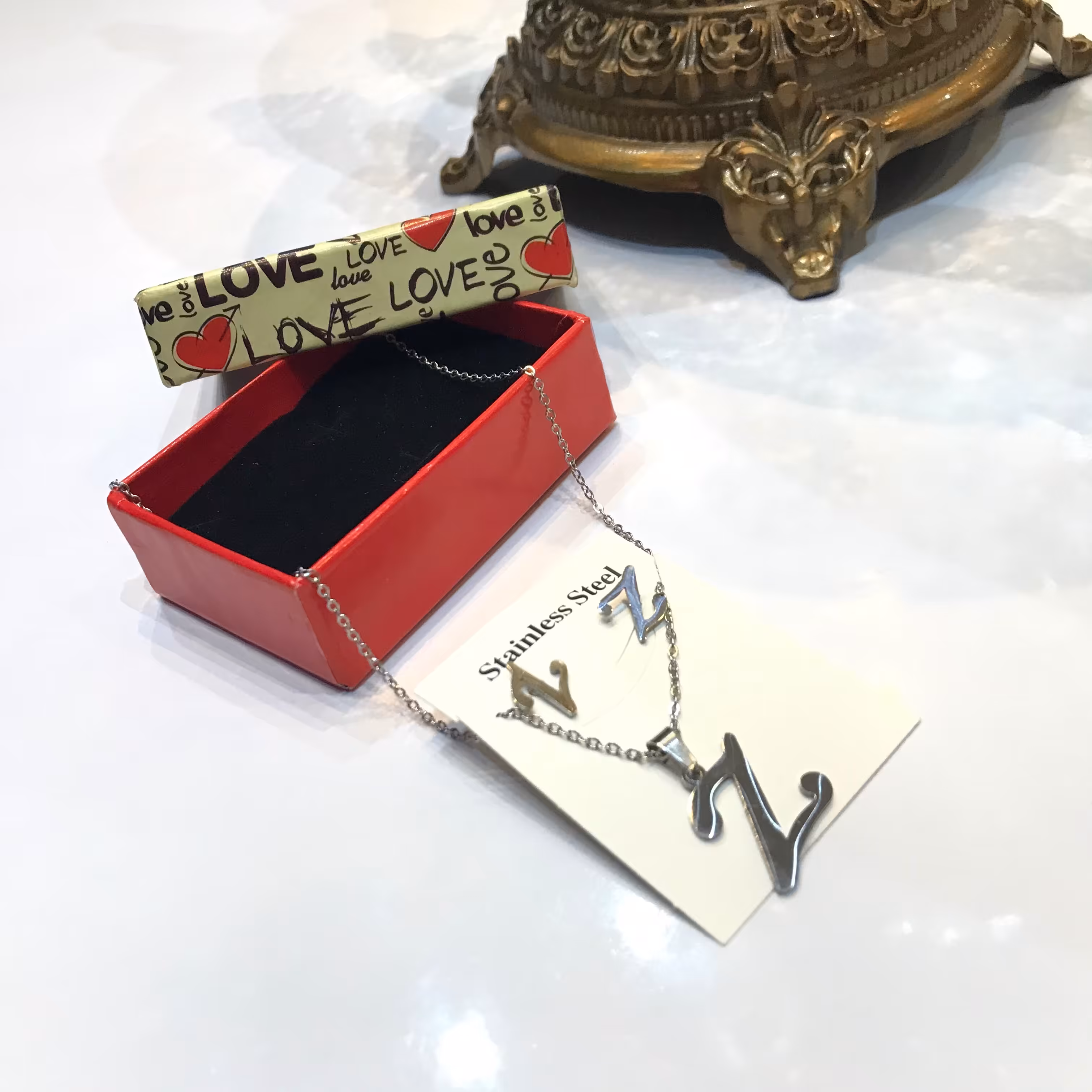 نیمست نقره ای حرف z رنگ ثابت و ضدحساسیت 