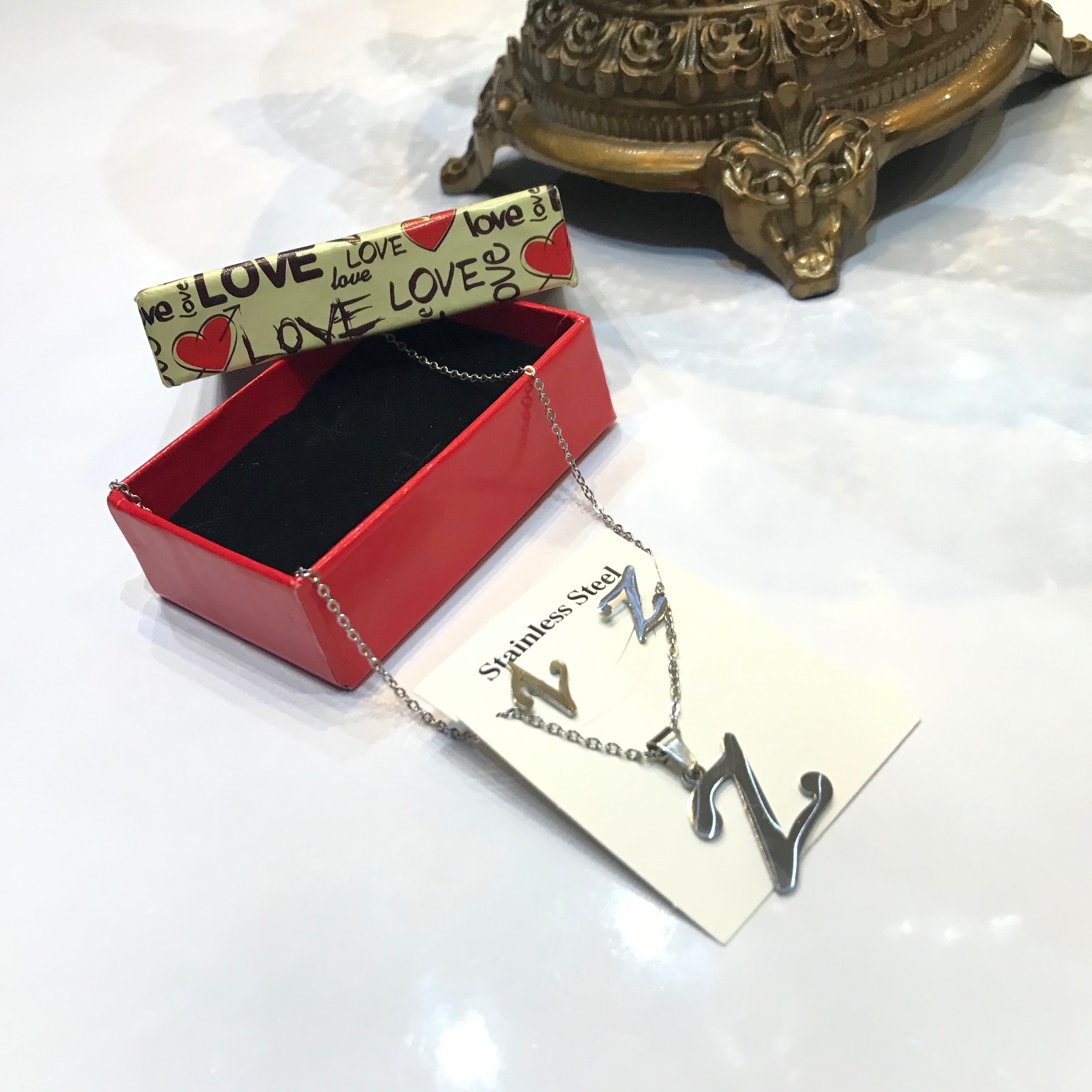 نیمست نقره ای حرف z رنگ ثابت و ضدحساسیت 