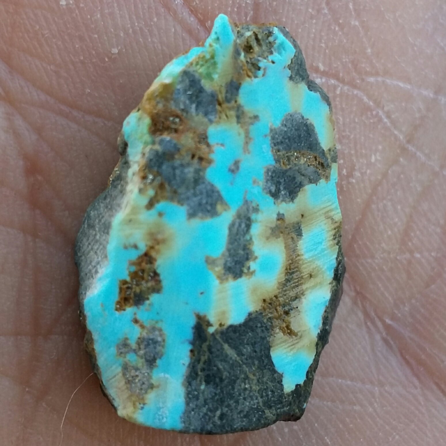 اسلایس سنگ راف فیروزه آبی خاص اصل نیشابور 100 در 100 طبیعی بی نظیر شاهکاررر خلقت
