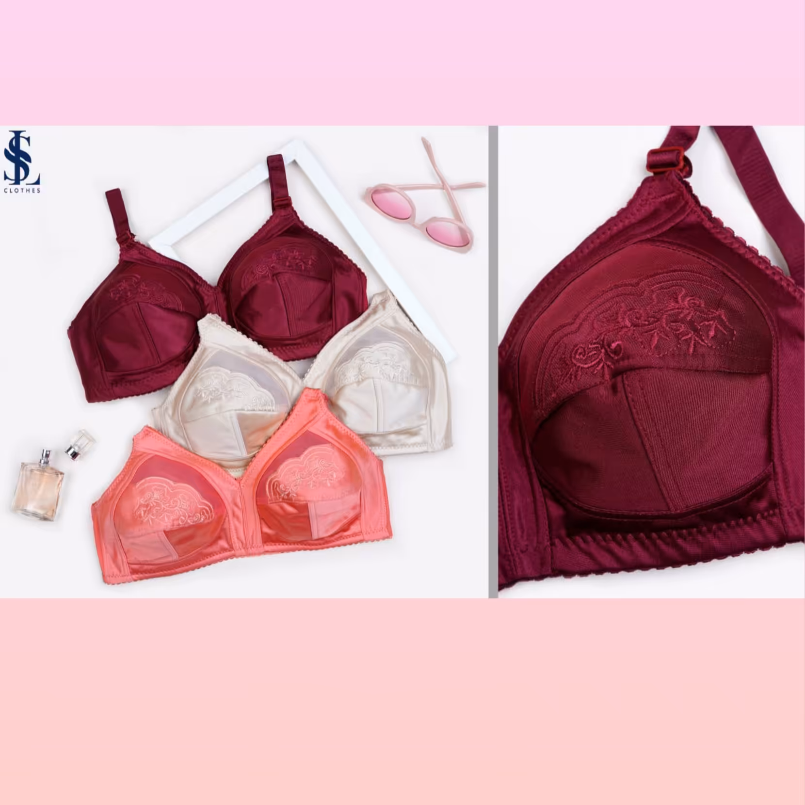 سوتین مادامی خامه دوزی زیرلایه نخ