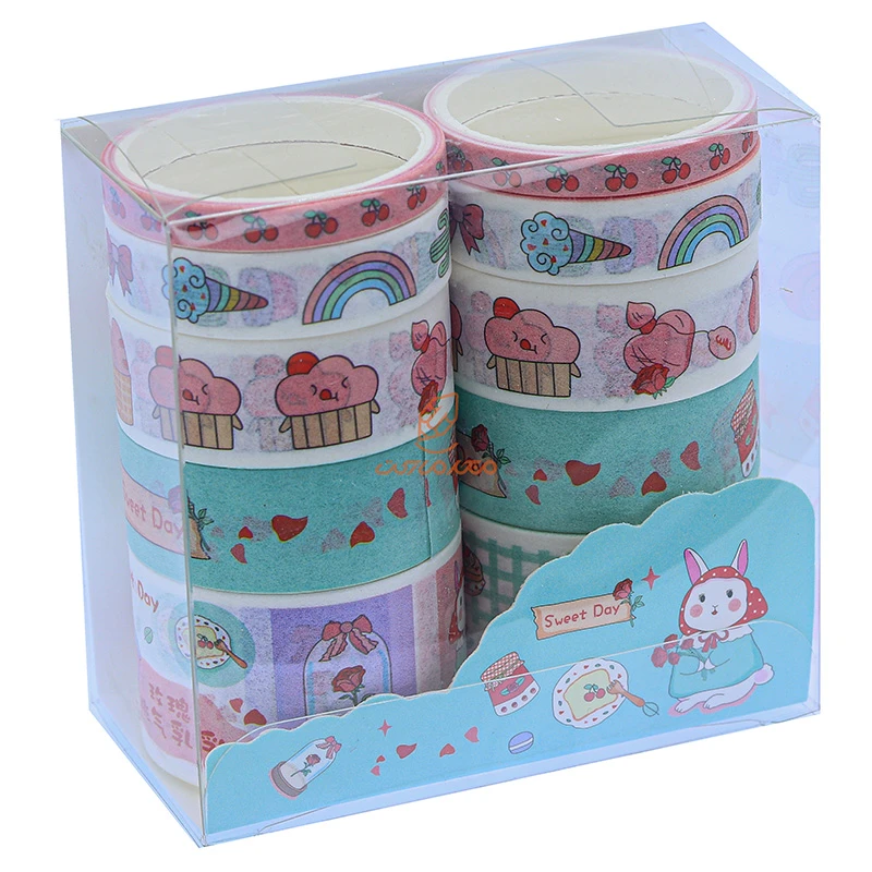 چسب نواری طرحدار 637 طرح رنگین کمان واشی