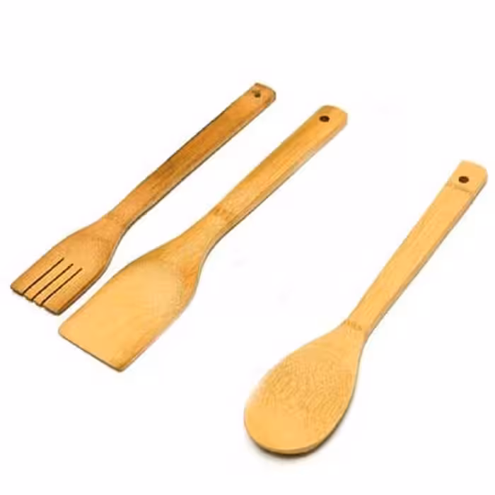 کفگیر چوبی 3 تایی آشپزخانه بدون استند