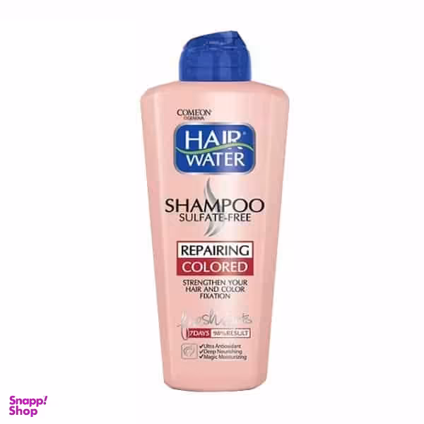 شامپو کامان (Come'On) مدل Hair Water بدون سولفات مناسب موی رنگ شده حجم 400 میلی لیتر