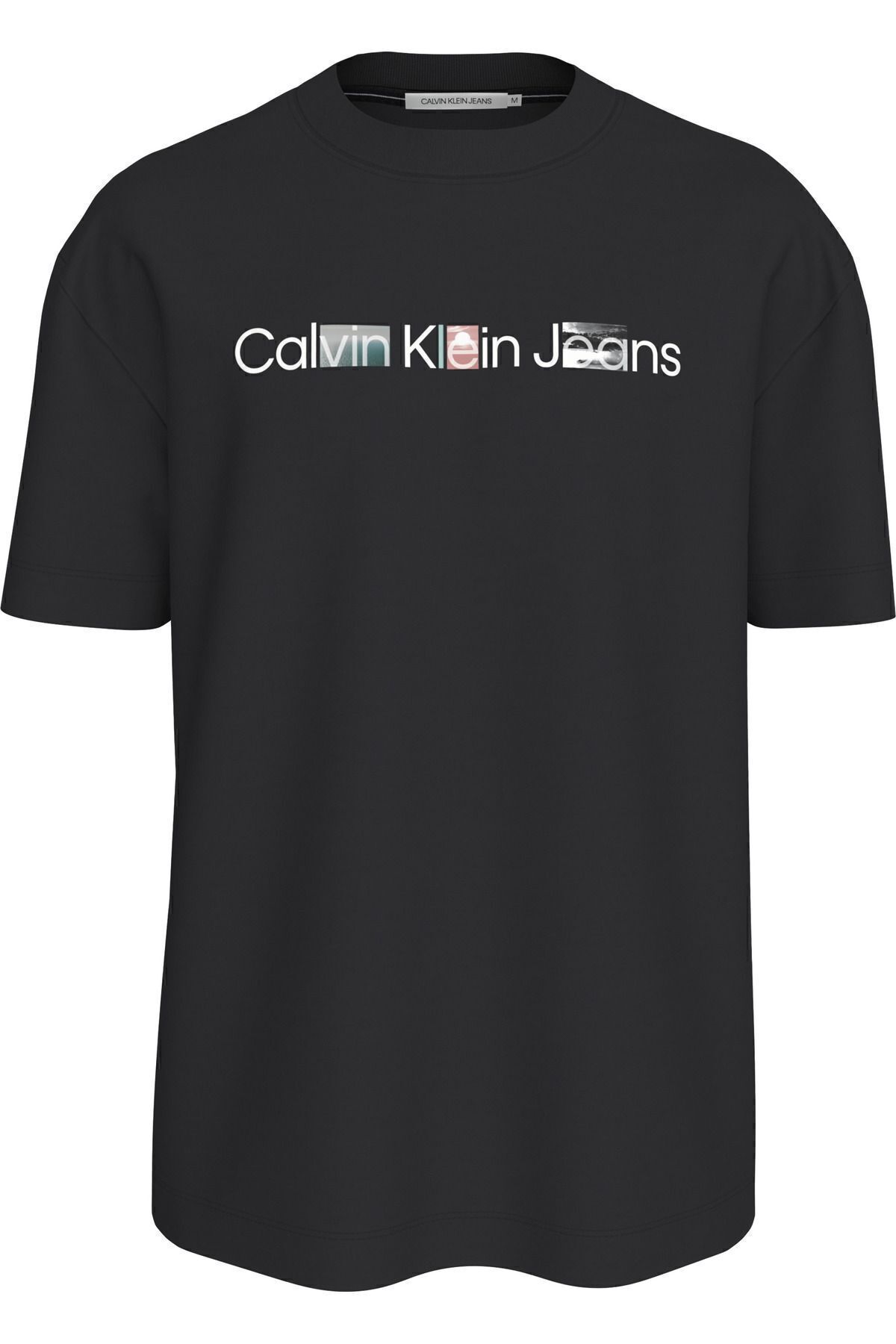 تی شرت مشکی مردانه یقه دوچرخه آرم پنبه نرم و مناسب برای استفاده روزانه سیاه Calvin Klein