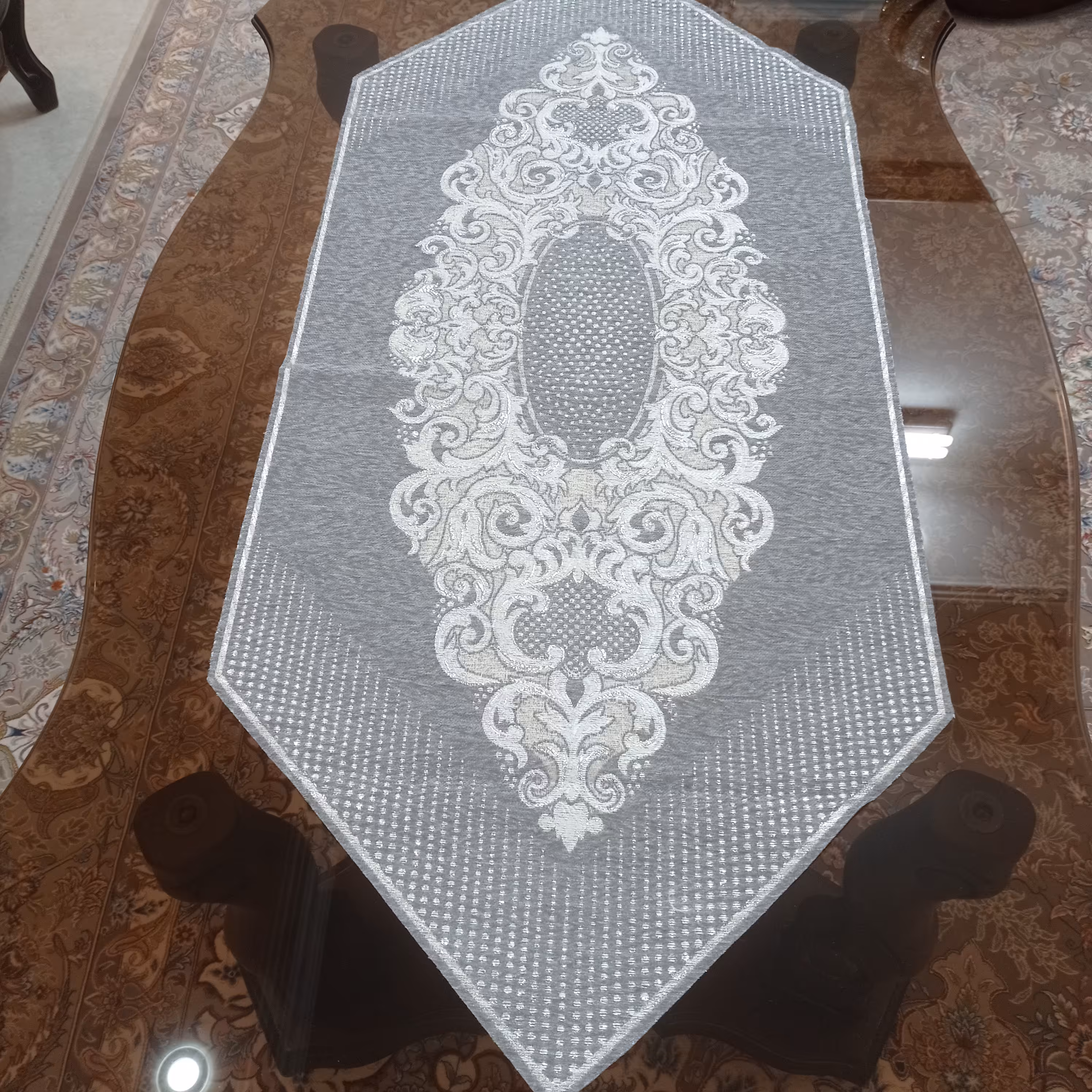 رانر مخمل قلمکاری تک یک متری مدل صحرا در ده رنگ  