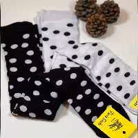   جوراب سفیدمشکی توپ توپی