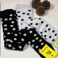   جوراب سفیدمشکی توپ توپی