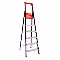 نردبان 6 پله الماس تاشو آلومینیومی آلوم پارس پله دارای تسمه نگهدارنده پله 7 سانتی پله آخر 25 در 25