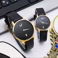 ساعت مچی ست زنانه و مردانه لی کانر-بندچرم اورجینال تک موتور مدل LC04142