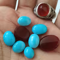 پک 8 عددی فیروزه نیشابور عجمی و عقیق یمن